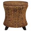 Gallerie Decor Bali Breeze Round Flared Wood Storage Ottoman in Gold