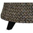 Gallerie Decor Bali Breeze Round Flared Wood Storage Ottoman in Silver
