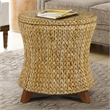 Gallerie Decor Bali Breeze Round Flared Wood Storage Ottoman in Natural