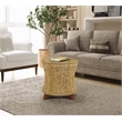 Gallerie Decor Bali Breeze Round Flared Wood Storage Ottoman in Natural