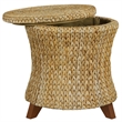 Gallerie Decor Bali Breeze Round Flared Wood Storage Ottoman in Natural
