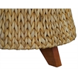 Gallerie Decor Bali Breeze Round Flared Wood Storage Ottoman in Natural