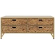 Gallerie Decor Rio Transitional Metal/Wood Coffee Table in Natural