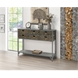 Gallerie Decor Rio Transitional Metal/Wood Console Table in Gray