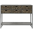 Gallerie Decor Rio Transitional Metal/Wood Console Table in Gray