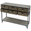 Gallerie Decor Rio Transitional Metal/Wood Console Table in Gray