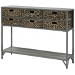 Gallerie Decor Rio Transitional Metal/Wood Console Table in Gray