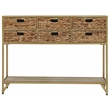 Gallerie Decor Rio Transitional Metal/Wood Console Table in Natural