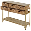 Gallerie Decor Rio Transitional Metal/Wood Console Table in Natural