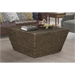 Gallerie Decor Fiji Square Tapered Transitional Wood Coffee Table in Walnut