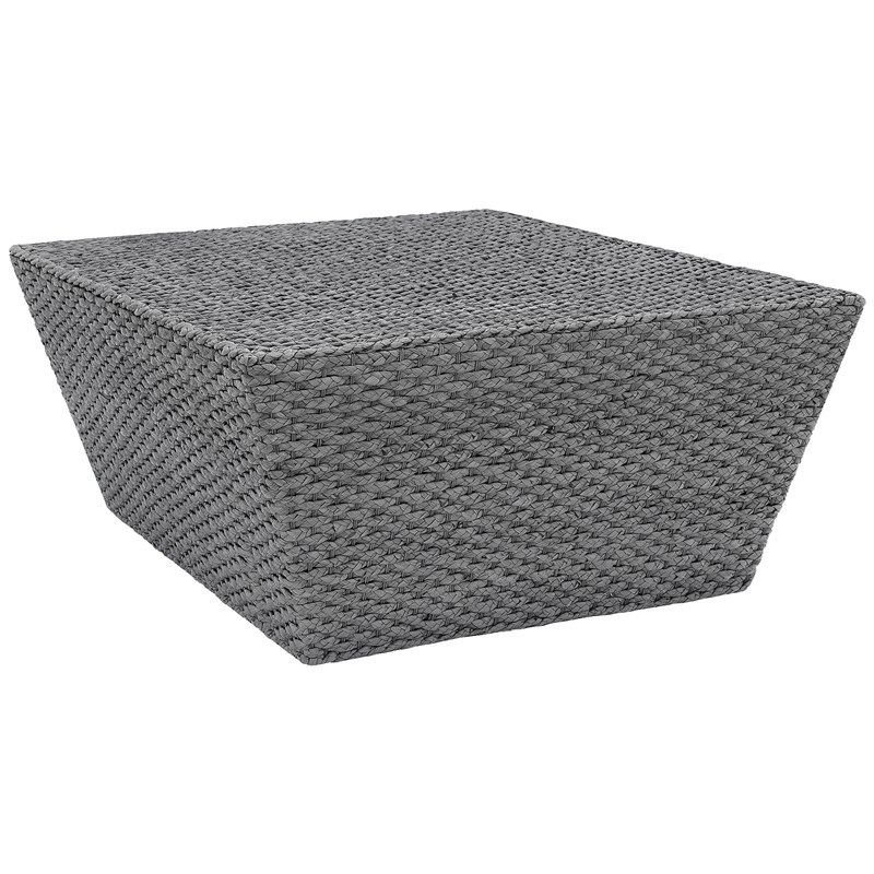 Gallerie Decor Fiji Square Tapered Transitional Wood Coffee Table in Gray