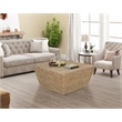 Gallerie Decor Fiji Square Tapered Transitional Wood Coffee Table in Natural