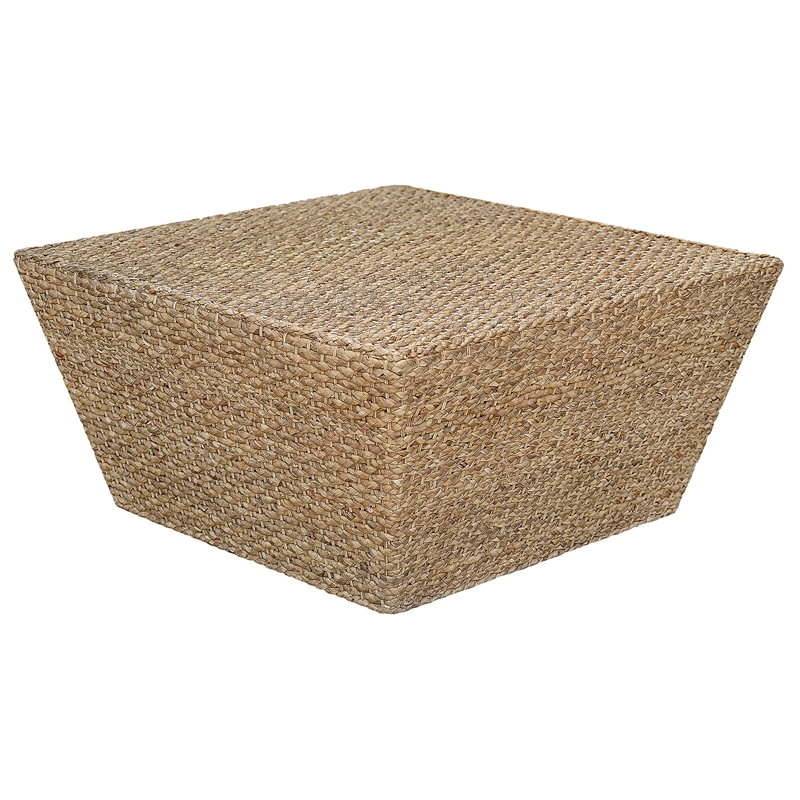 Gallerie Decor Fiji Square Tapered Transitional Wood Coffee Table in Natural
