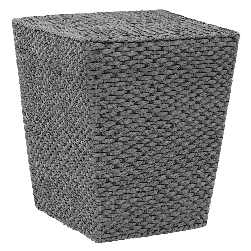 Gallerie Decor Fiji Square Tapered Transitional Wood Side Table in Gray