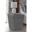 Gallerie Decor Fiji Square Tapered Transitional Wood Side Table in Gray