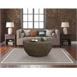 Gallerie Decor Fiji Round Tapered Transitional Wood Coffee Table in Walnut