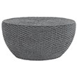 Gallerie Decor Fiji Round Tapered Transitional Wood Coffee Table in Gray