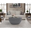 Gallerie Decor Fiji Round Tapered Transitional Wood Coffee Table in Gray