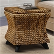 Gallerie Decor Bali Breeze Square Flared Wood Storage Ottoman in Gold