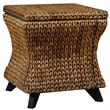 Gallerie Decor Bali Breeze Square Flared Wood Storage Ottoman in Gold