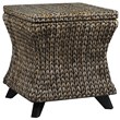 Gallerie Decor Bali Breeze Square Flared Wood Storage Ottoman in Silver