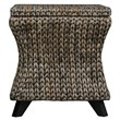 Gallerie Decor Bali Breeze Square Flared Wood Storage Ottoman in Silver