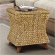 Gallerie Decor Bali Breeze Square Flared Wood Storage Ottoman in Natural