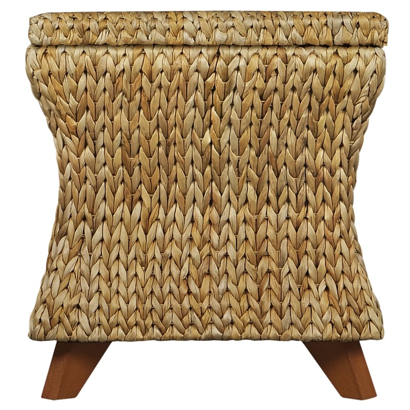 Gallerie Decor Bali Breeze Square Flared Wood Storage Ottoman in Natural
