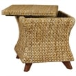 Gallerie Decor Bali Breeze Square Flared Wood Storage Ottoman in Natural