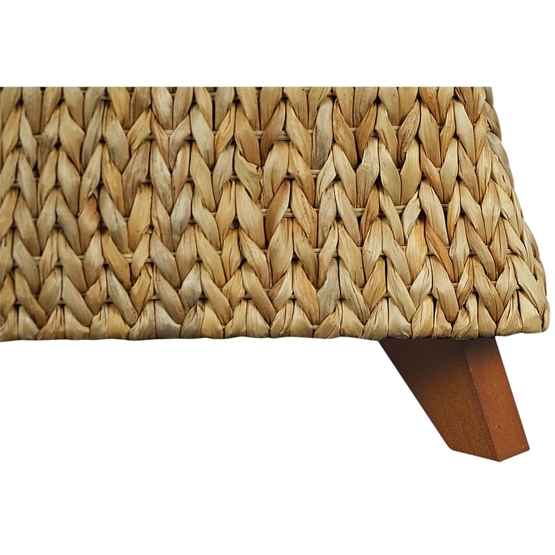 Gallerie Decor Bali Breeze Square Flared Wood Storage Ottoman in Natural