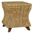 Gallerie Decor Bali Breeze Square Flared Wood Storage Ottoman in Natural