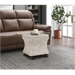Gallerie Decor Bali Breeze Square Flared Wood Storage Ottoman in Whitewashed