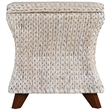Gallerie Decor Bali Breeze Square Flared Wood Storage Ottoman in Whitewashed