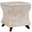 Gallerie Decor Bali Breeze Square Flared Wood Storage Ottoman in Whitewashed