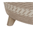 Gallerie Decor Dimensions Transitional Rattan Drum Storage Ottoman in Natural