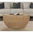 Gallerie Decor Fiji Round Tapered Transitional Wood Coffee Table in Natural