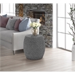 Gallerie Decor Fiji Transitional Hyacinth Wood Drum Side Table in Gray