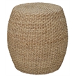 Gallerie Decor Fiji Transitional Hyacinth Wood Drum Side Table in Natural