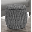 Gallerie Decor Fiji Transitional Wood Drum Storage Ottoman in Gray