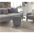 Gallerie Decor Fiji Transitional Wood Drum Storage Ottoman in Gray