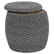 Gallerie Decor Fiji Transitional Wood Drum Storage Ottoman in Gray