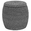 Gallerie Decor Fiji Transitional Wood Drum Storage Ottoman in Gray