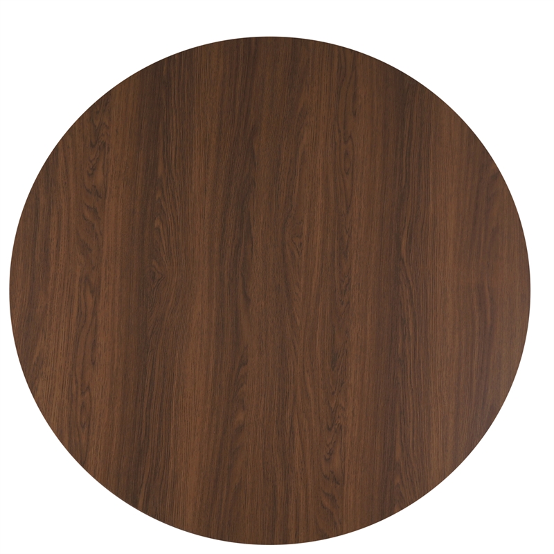 Gallerie Decor Edgewood Contemporary Wood Coffee Table with Carved Leg in Walnut