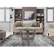 Gallerie Decor Edgewood Contemporary Wood Coffee Table with Carved Leg in Gray