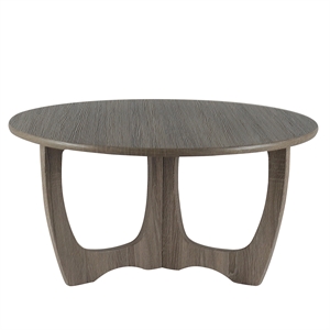 Gallerie Decor Edgewood Contemporary Wood Coffee Table with Carved Leg in Gray