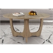 Gallerie Decor Edgewood Wood Coffee Table with Carved Leg in Natural