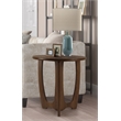 Gallerie Decor Edgewood Contemporary Wood Side Table with Carved Leg in Walnut