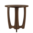 Gallerie Decor Edgewood Contemporary Wood Side Table with Carved Leg in Walnut
