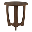 Gallerie Decor Edgewood Contemporary Wood Side Table with Carved Leg in Walnut