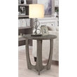 Gallerie Decor Edgewood Contemporary Wood Side Table with Carved Leg in Gray
